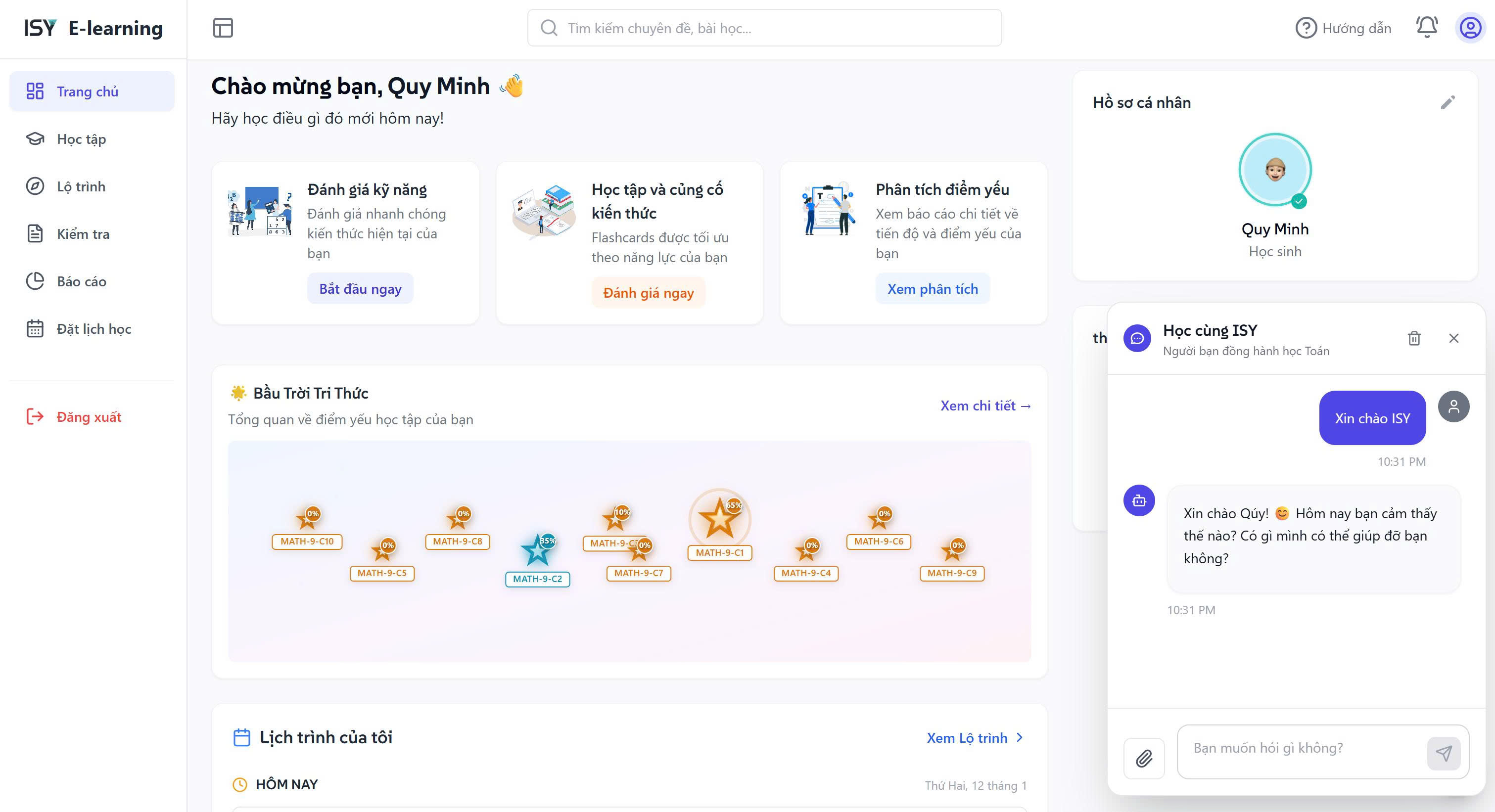 Học trực tuyến trên ISY Space